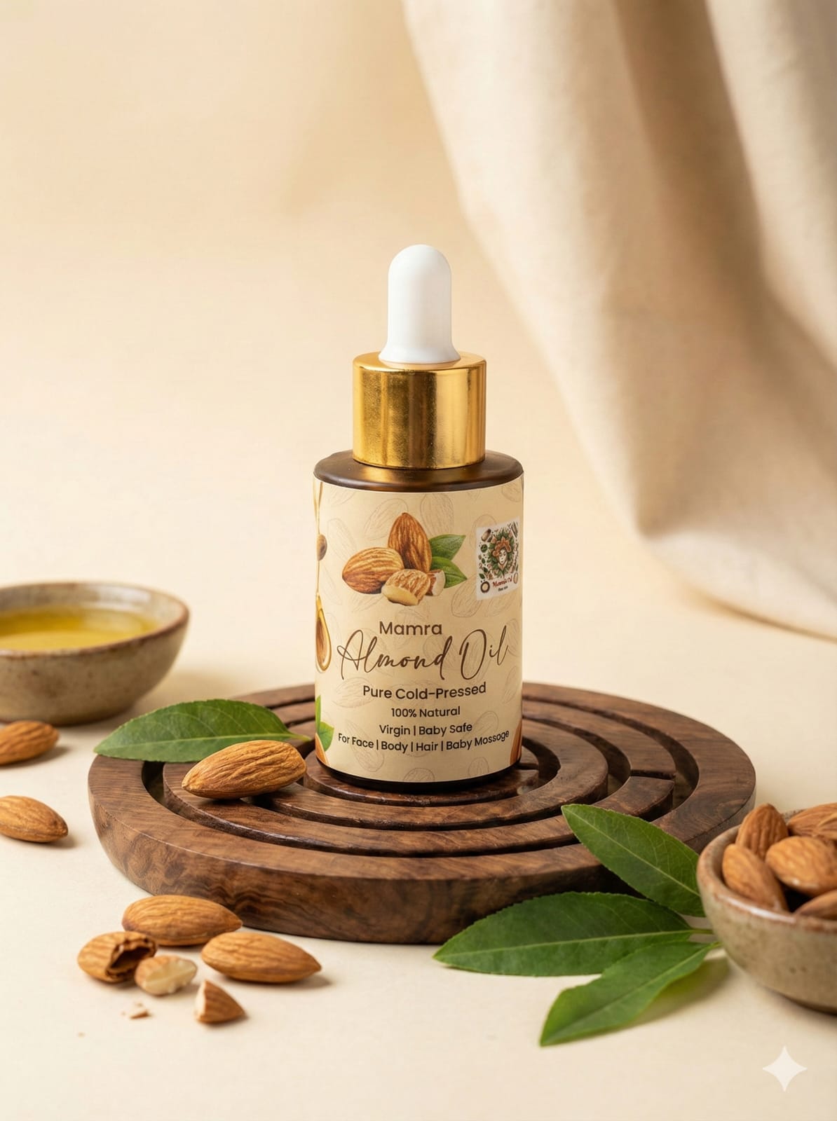 Almond oil(Kashmiri Mamra almonds,cold pressed)