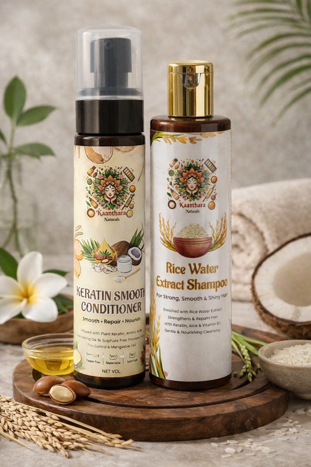RICE WATER SHAMPOO AND KERATIN SMOOTH CONDITIONER COMBO