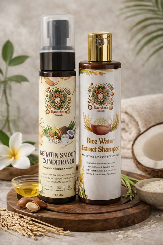 RICE WATER SHAMPOO AND KERATIN SMOOTH CONDITIONER COMBO